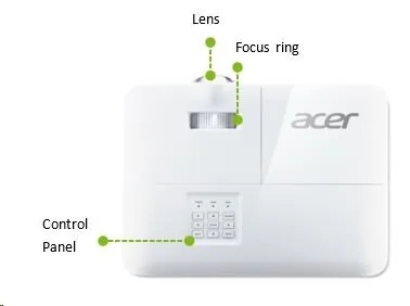 ACER Projektor S1387n, ShortThrow, WXGA (1280x800), 4000 ANSI, 20 000:1, VGA, HDMI, RJ45, repro 1x16W, 3.1Kg, LumiSense,