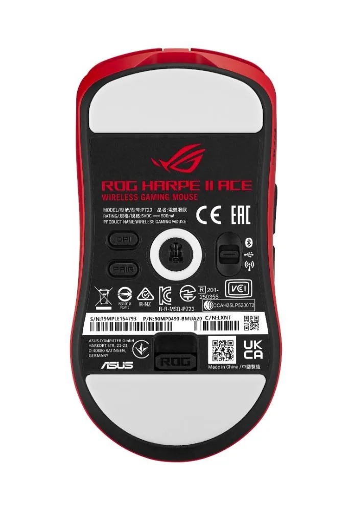 ASUS Herní myš ROG Harpe II Ace, Bezdrátová, červená