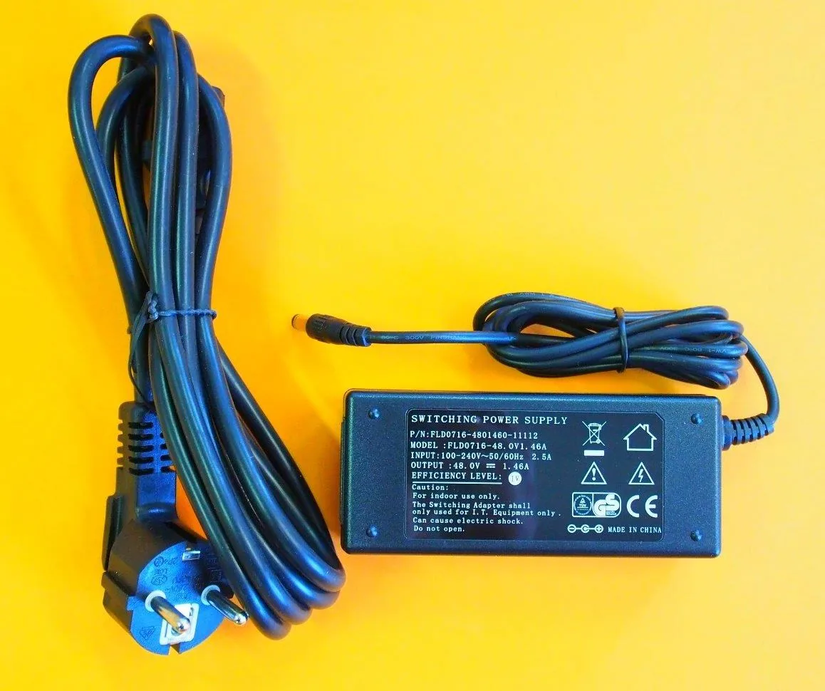 Mikrotik 48V 1,46 A 70W napájecí adaptér