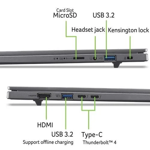 ACER NTB Aspire 16 AI (A16-52M-57C6),Ultra 5 226V,16"WUXGA,16GB,512GB SSD,Intel Arc,W11H,Gray