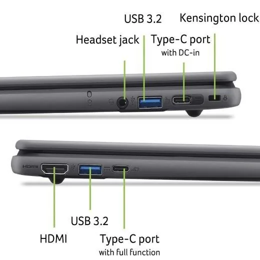 ACER NTB EDU Chromebook 511 (C737T-TCO-C8WK),N150,11.6"HD,8GB,128GB eMMC,Intel UHD,CHrome OS EDU,Black