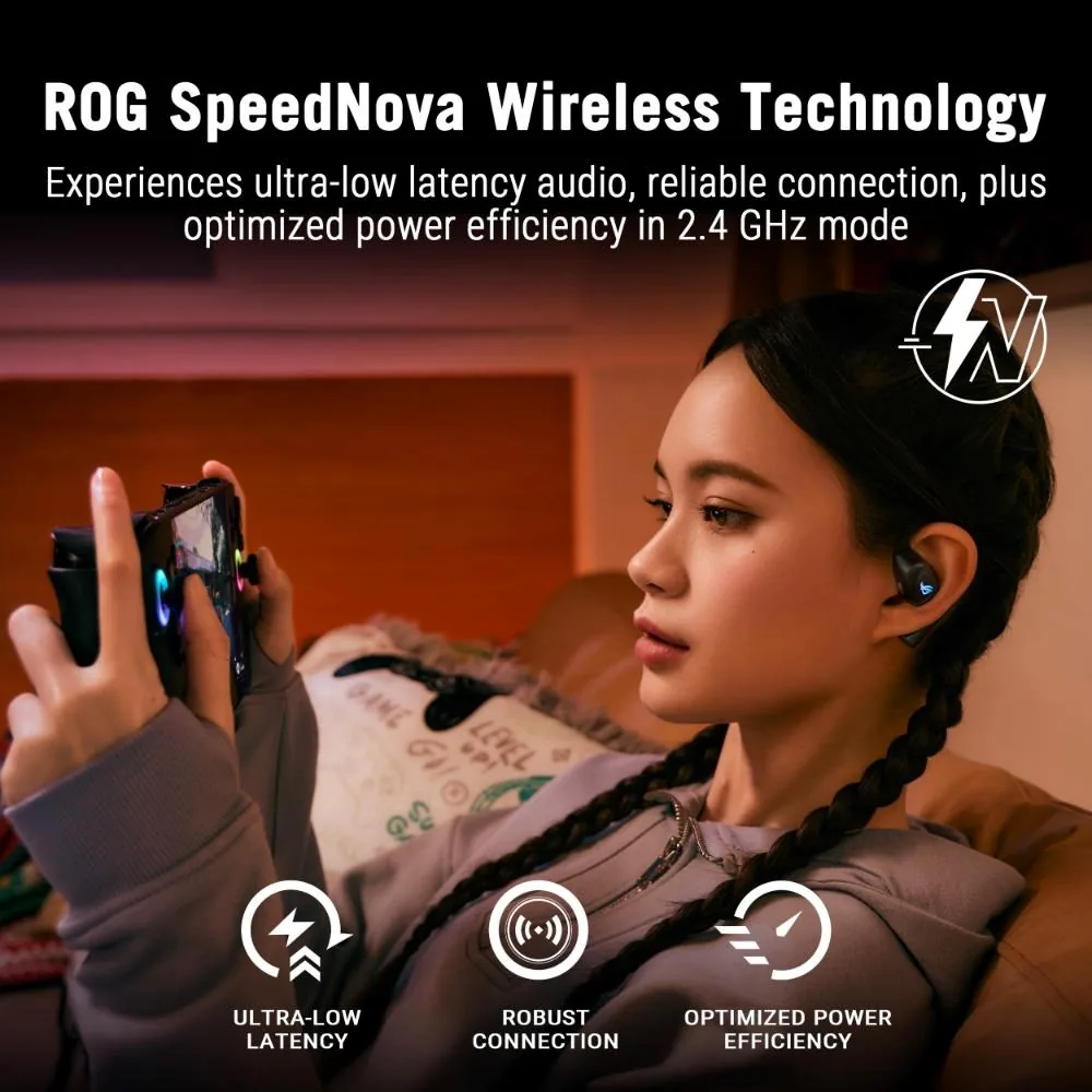 ASUS sluchátka ROG Cetra Open Wireless, BT + RF 2.4 GHz, RGB, černá