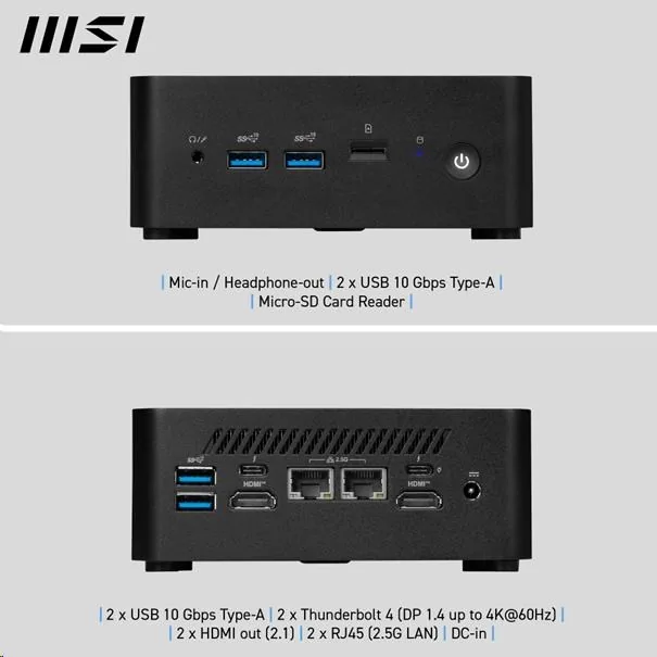 MSI PC Cubi NUC 1MG-418BEU, Core 7 150U, 16GB, N A, N A, No OS, Black