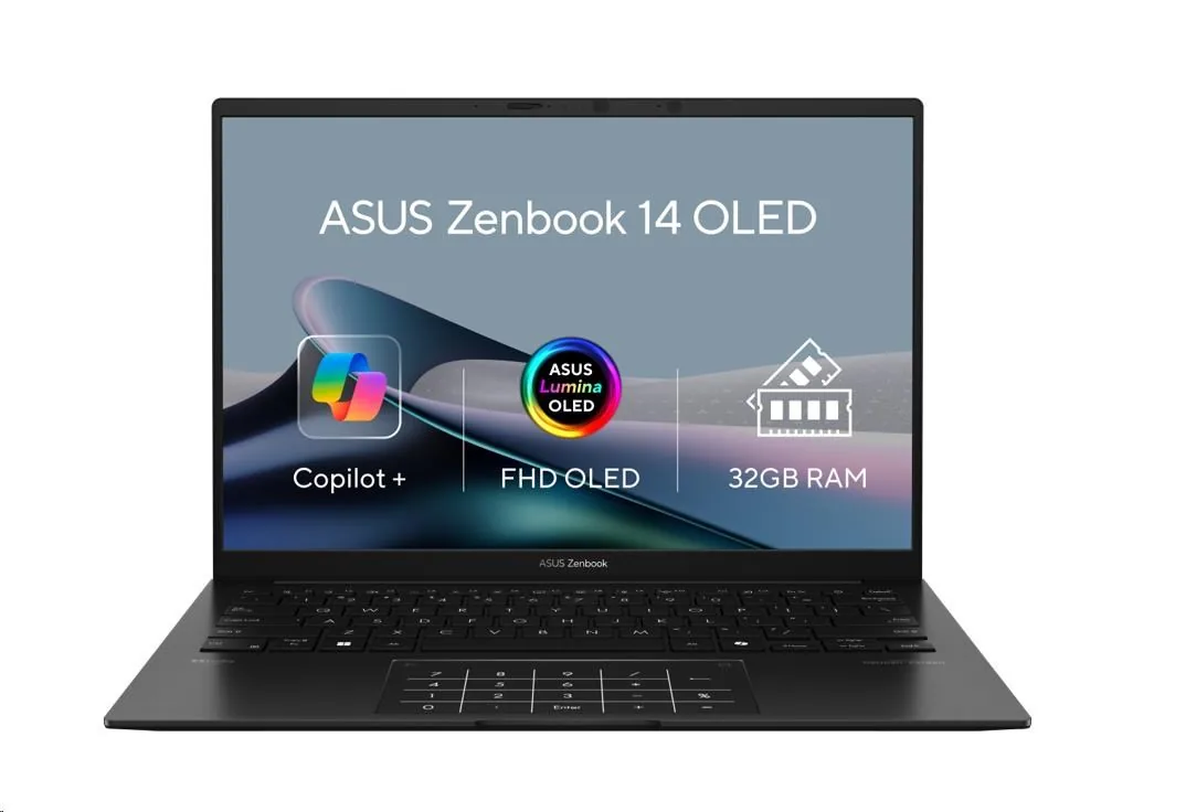 ASUS NTB Zenbook 14 (UM3406GA-OLED232W), Ryzen AI 7 445, 14" 1920 x 1200, 32GB, 1TB SSD, Radeon, W11 Home, Black