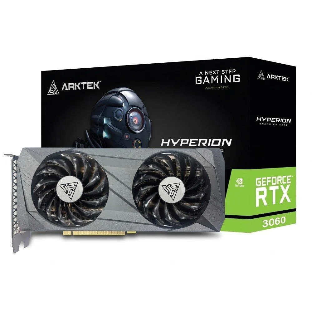 ARKTEK VGA NVIDIA GeForce RTX 3060 Hyperion 12GB V4, RTX 3060, 12GB GDDR6, 3xDP, 1xHDMI