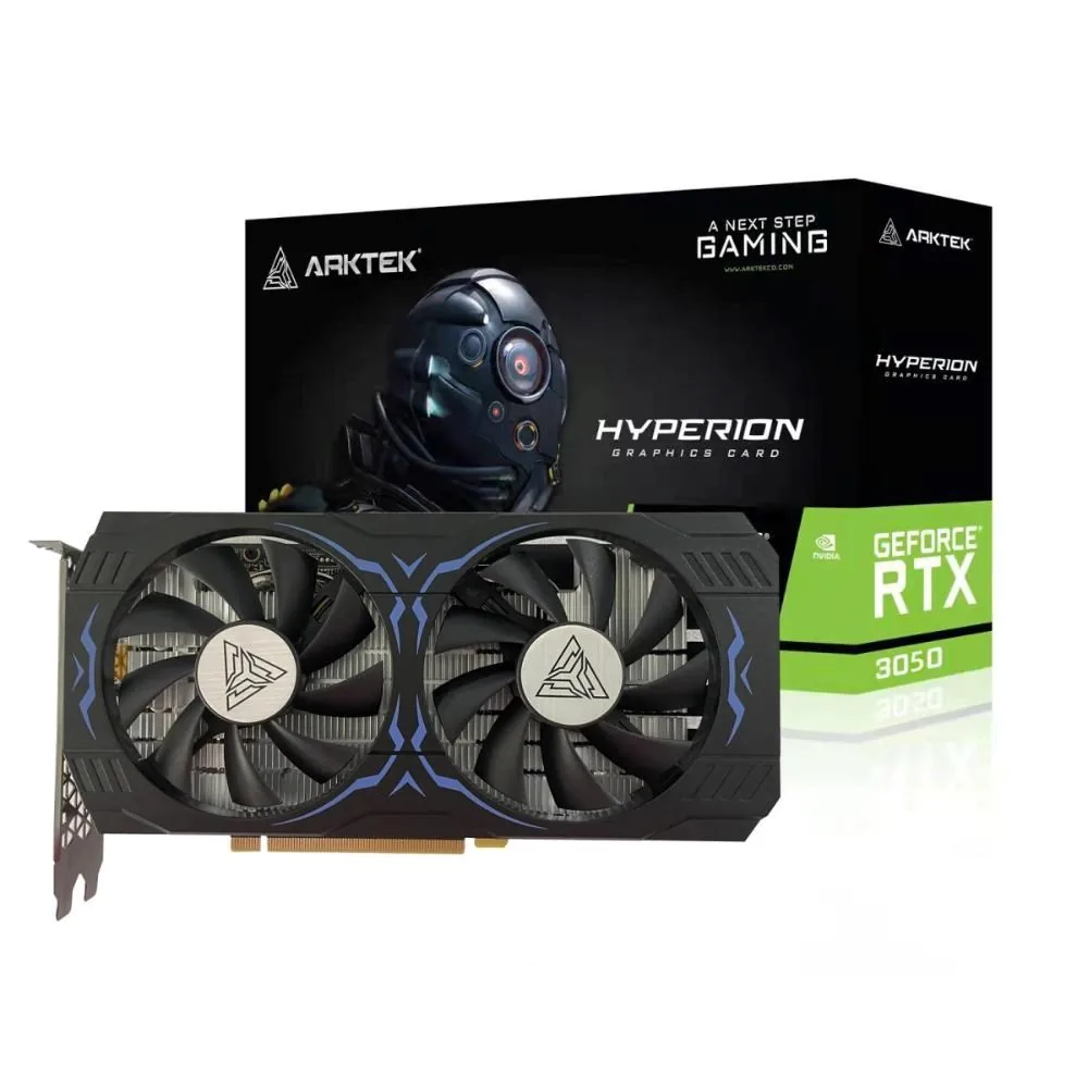 ARKTEK VGA NVIDIA GeForce RTX 3050 Hyperion 8GB, RTX 3050, 8GB GDDR6, 1xDP, 1xHDMI, 1xDVI
