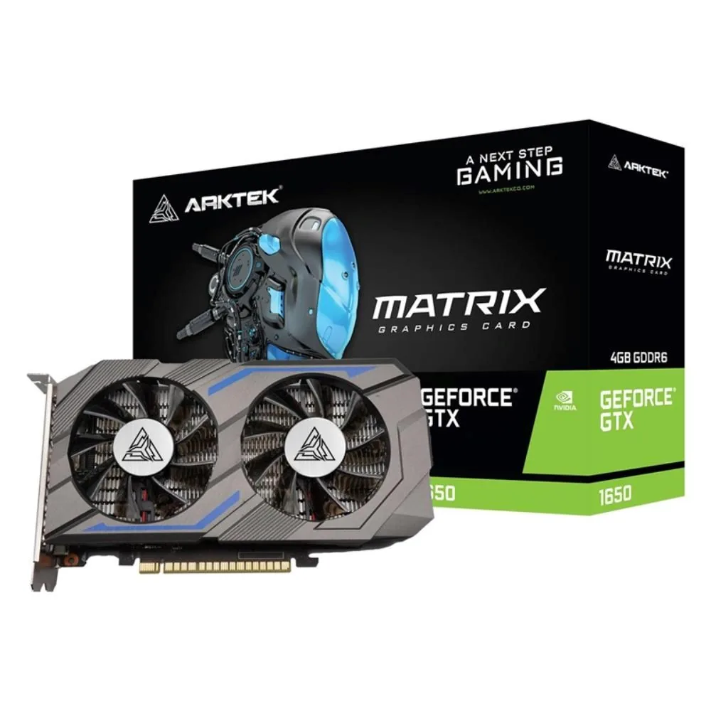 ARKTEK VGA NVIDIA GeForce GTX 1650 Matrix 4GB, GTX 1650, 4GB GDDR6, 1xDP, 1xHDMI, 1xDVI