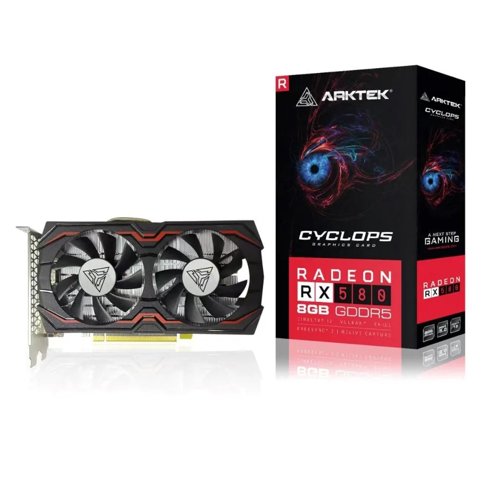 ARKTEK VGA AMD Radeon RX 580 8GB V4, RX 580, 8GB GDDR5, 1xDP, 1xHDMI, 1xDVI