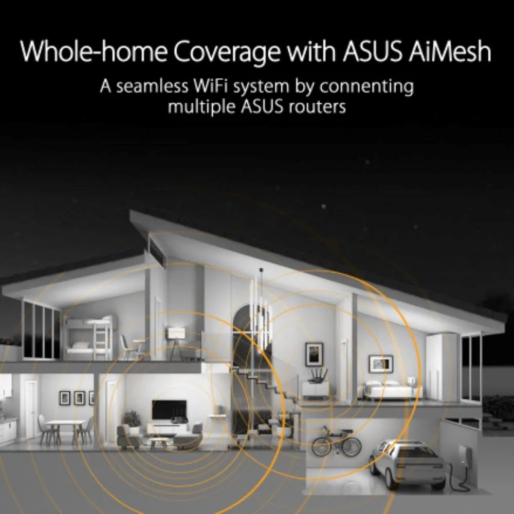ASUS Herní Router TUF-BE3600 V2 Wifi 7 Router, 2x WAN, 3x LAN, AiMesh