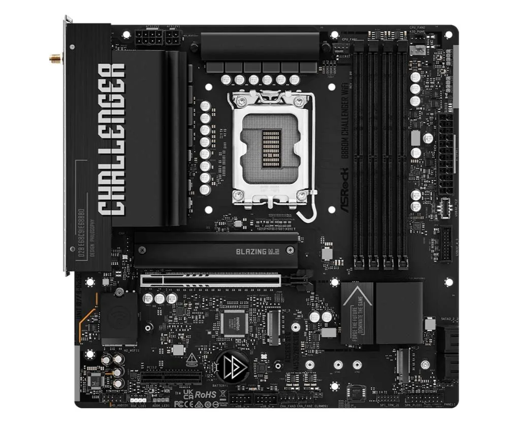 MB Asrock B860M Challenger WiFi LGA1851 4xDDR5 M.2 W7+BT5.4 HDMI mATX