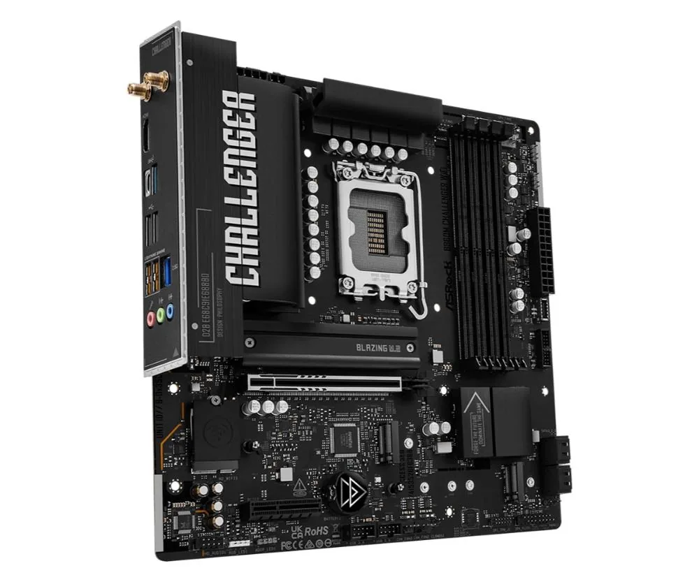 MB Asrock B860M Challenger WiFi LGA1851 4xDDR5 M.2 W7+BT5.4 HDMI mATX