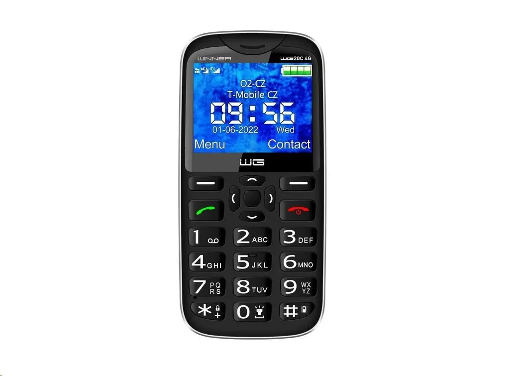 WG - Mobilní telefon WG20C, pro seniory, černá