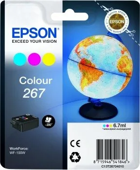 Epson 267 - 7 ml - žlutá, azurová, purpurová - originální - inkoustová cartridge - pro WorkForce WF-100W