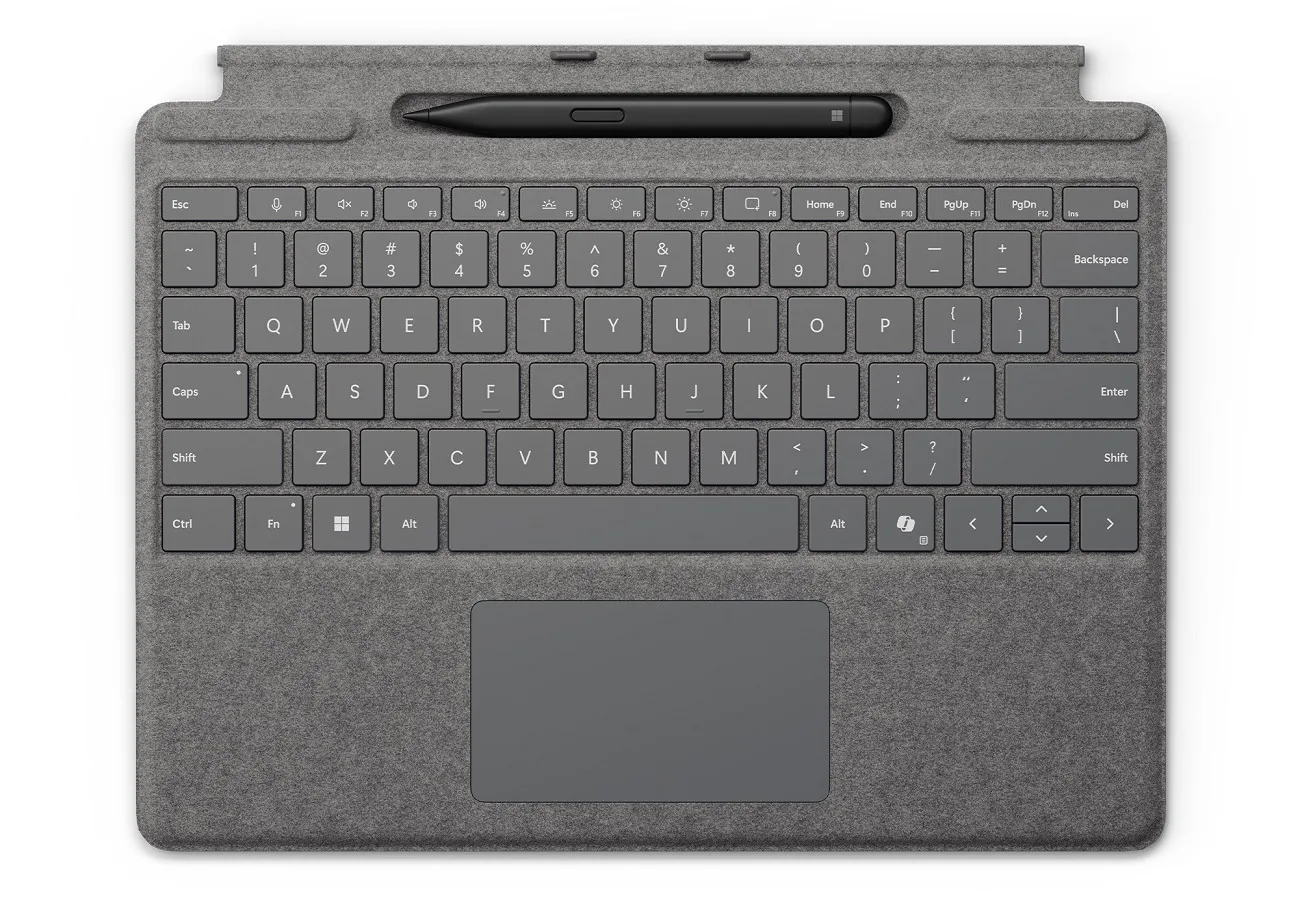 Microsoft Surface Pro Signature Keyboard - Klávesnice - s akcelerometr, touchpad, zásobník pro nabíjení a skladování Surface Slim Pen 2 - QWERTY - anglická - platina - s Slim Pen 2
