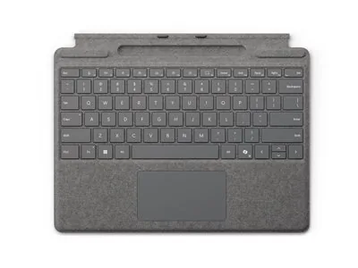 Microsoft Surface Pro Keyboard - Klávesnice - s trackpad, akcelerometr, zásobník pro nabíjení a skladování Surface Slim Pen 2 - QWERTY - Mezinárodní angličtina - platina - pro Microsoft Surface Pro 8, Pro 8 for Business, Pro 9, Pro 9 for Business, Pro 10