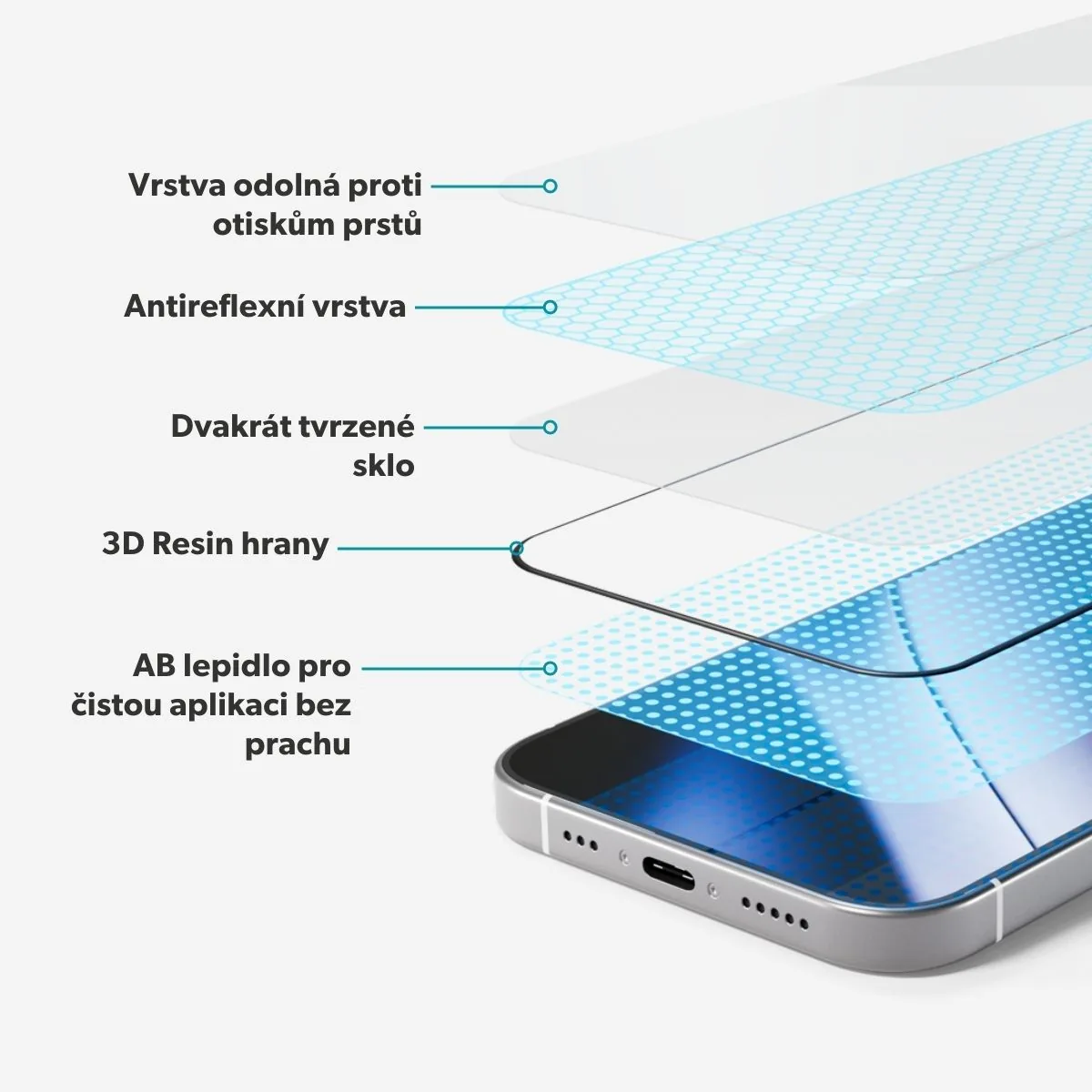 Epico AntiReflective Glass 3D iPhone 16 Pro/17