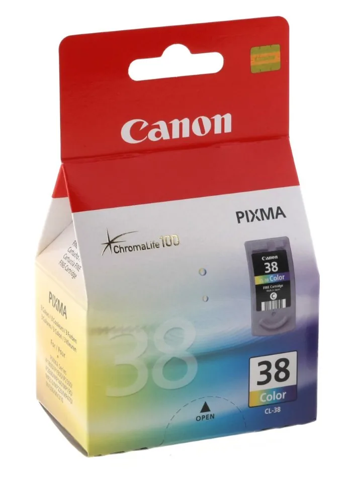 Canon CL-38 - 9 ml - barva (azurová, purpurová, žlutá) - originální - inkoustová cartridge - pro PIXMA iP1800, iP1900, iP2500, iP2600, MP140, MP190, MP210, MP220, MP470, MX300, MX310