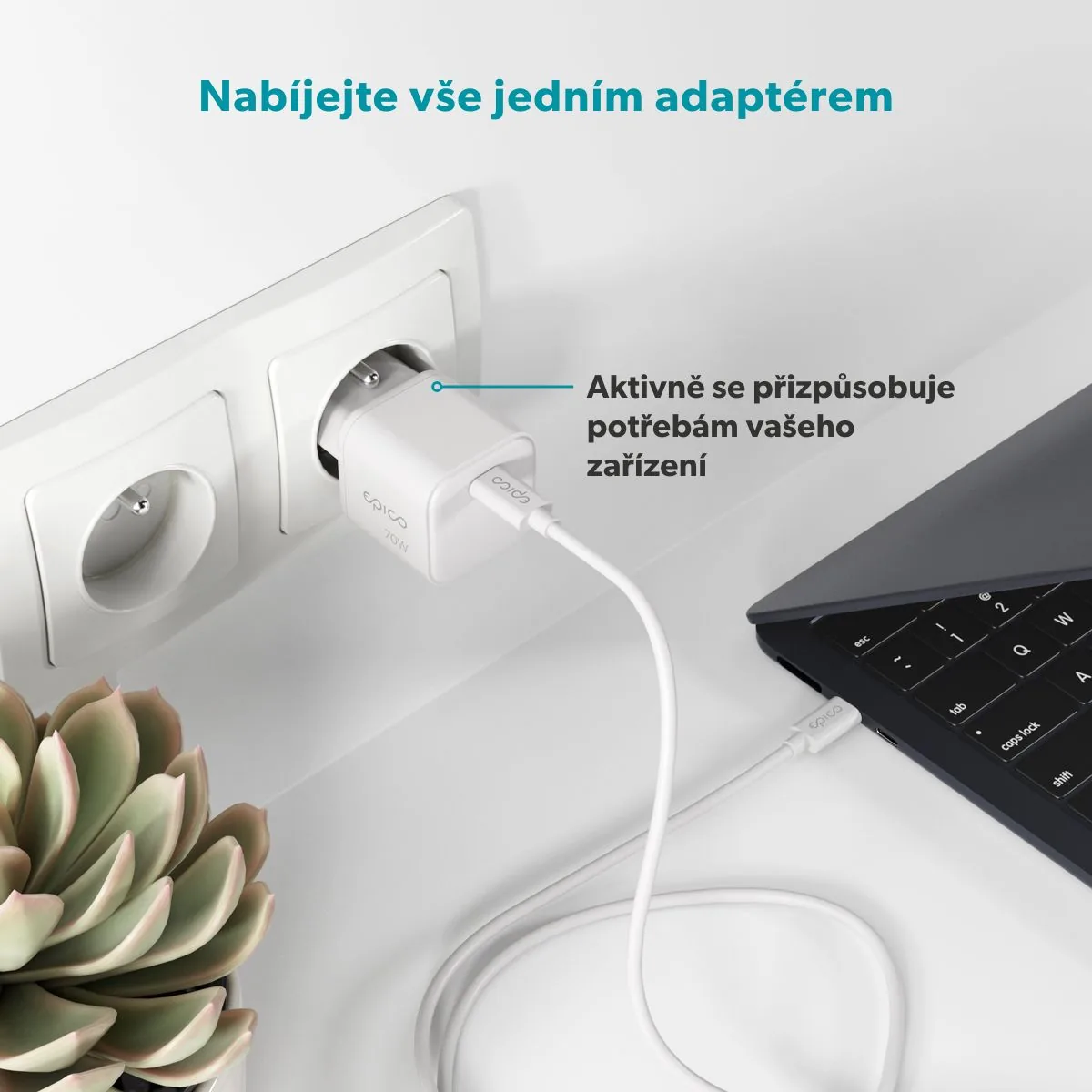 Epico Micro AVS GaN 70W dynamický adaptér EA70b
