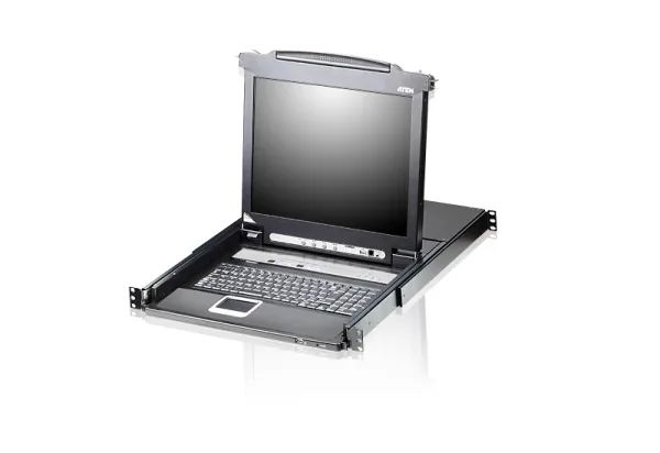 ATEN CL5708M-ATA-AG SINGLE RAIL 8P PS/2-USB LCDKVMP 17INCH W/LED LIGHT/USA KB/EU