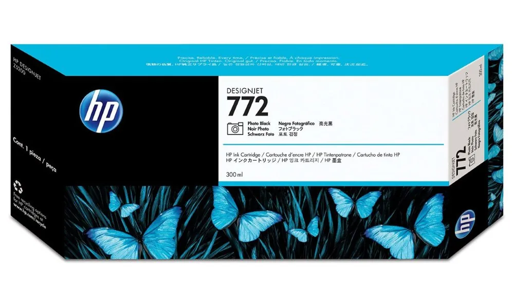 HP 772 - 300 ml - foto černá - originální - DesignJet - inkoustová cartridge - pro DesignJet HD Pro MFP, Z5200, Z5200 PostScript, Z5400 PostScript ePrinter