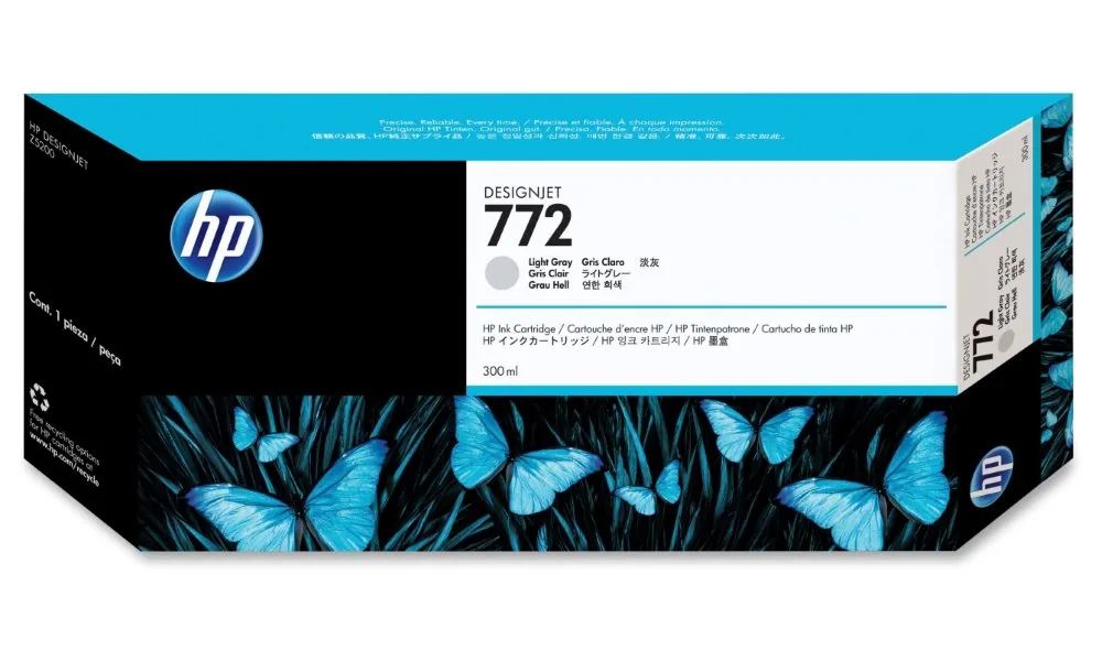 HP 772 - 300 ml - světle šedá - originální - DesignJet - inkoustová cartridge - pro DesignJet HD Pro MFP, Z5200, Z5200 PostScript, Z5400 PostScript ePrinter