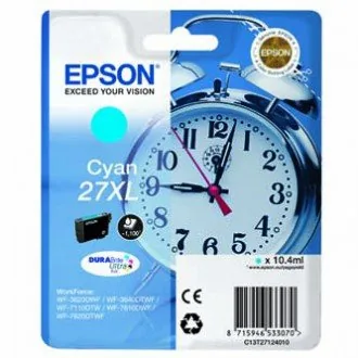 Epson 27XL - 10.4 ml - XL - azurová - originální - inkoustová cartridge - pro WorkForce WF-3620, WF-3640, WF-7110, WF-7210, WF-7610, WF-7620, WF-7710, WF-7715, WF-7720
