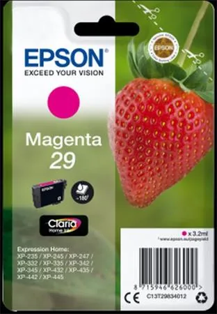 Epson 29 - 3.2 ml - purpurová - originální - blistr - inkoustová cartridge - pro Expression Home XP-245, 247, 255, 257, 332, 342, 345, 352, 355, 435, 442, 445, 452, 455