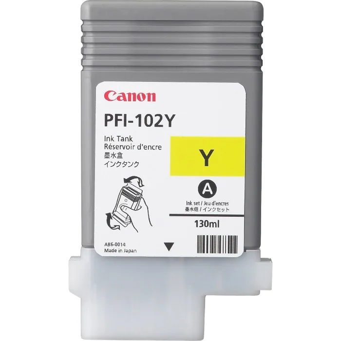 Inkoustová cartridge Canon IPF500, 600, 700, PFI102Y, yellow, 0898B001, 130ml, O