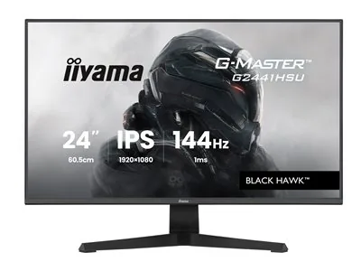 iiyama G-MASTER Black Hawk G2441HSU-B1 - LED monitor - hraní her - 24" - 1920 x 1080 Full HD (1080p) @ 144 Hz - IPS - 350 cd/m? - 1500:1 - 1 ms - HDMI, DisplayPort - reproduktory - matná cern