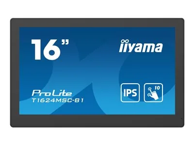 iiyama ProLite T1624MSC-B1 - LED monitor - 15.6" - dotykový displej - 1920 x 1080 Full HD (1080p) - IPS - 450 cd/m? - 800:1 - 25 ms - HDMI - reproduktory - černá, matná