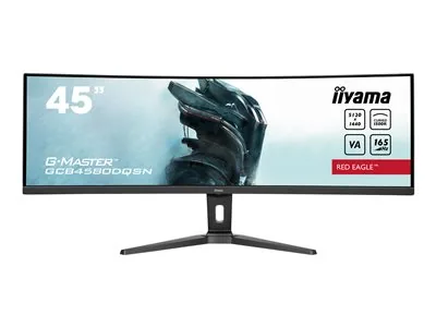 iiyama G-MASTER Red Eagle GCB4580DQSN-B1 - LED monitor - hraní her - zakřivená - 44.5" - 5120 x 1440 Dual Quad HD @ 165 Hz - VA - 450 cd/m? - 3000:1 - 0.8 ms - 2xHDMI, DisplayPort, 2xUSB-C - reproduktory - černá, matná