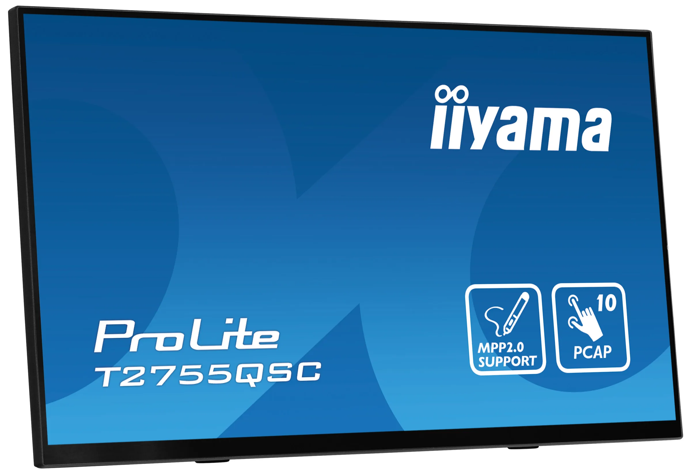 iiyama ProLite T2755QSC-B1 - LED monitor - 27" - dotykový displej - 2560 x 1440 WQHD @ 75 Hz - IPS - 400 cd/m? - 1000:1 - 5 ms - HDMI, DisplayPort - reproduktory - matná čerň