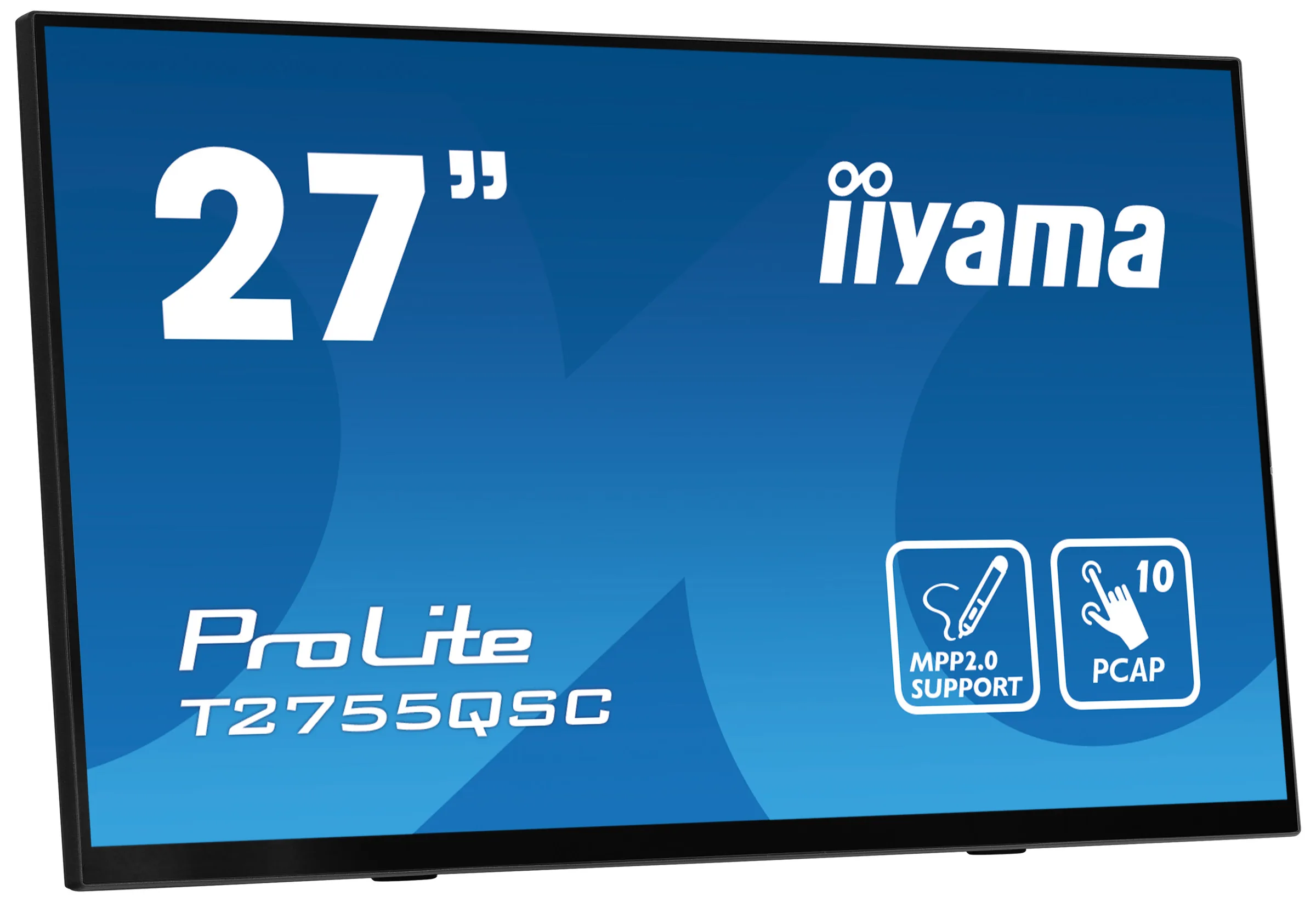iiyama ProLite T2755QSC-B1 - LED monitor - 27" - dotykový displej - 2560 x 1440 WQHD @ 75 Hz - IPS - 400 cd/m? - 1000:1 - 5 ms - HDMI, DisplayPort - reproduktory - matná čerň