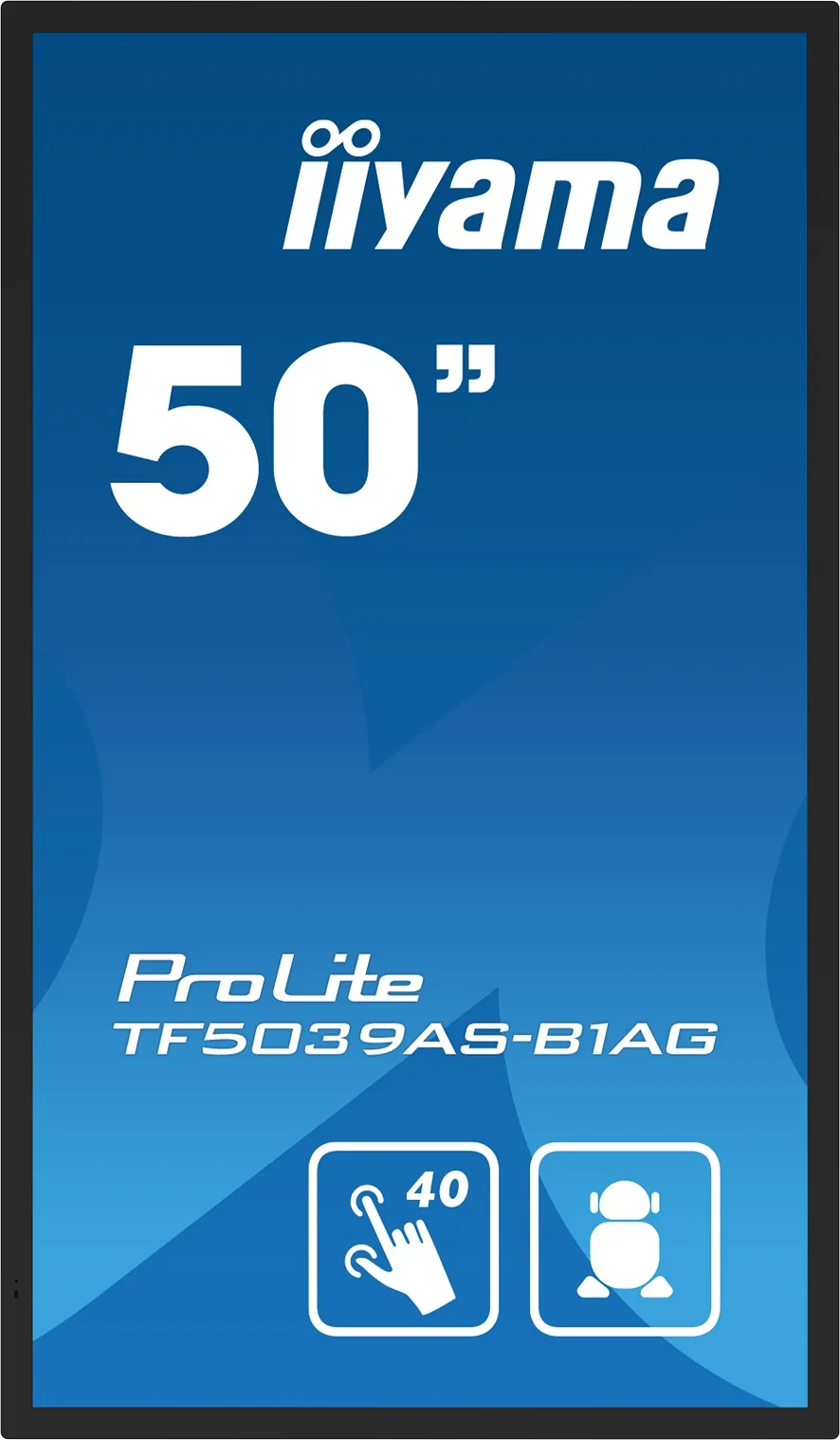 iiyama ProLite TF5039AS-B1AG - 50" Třída úhlopříčky displej LCD s LED podsvícením - digital signage - s vestavěný mediální přehrávač a dotyková obrazovka (multi touch) - Android - 4K UHD (2160p) 3840 x 2160 - černá
