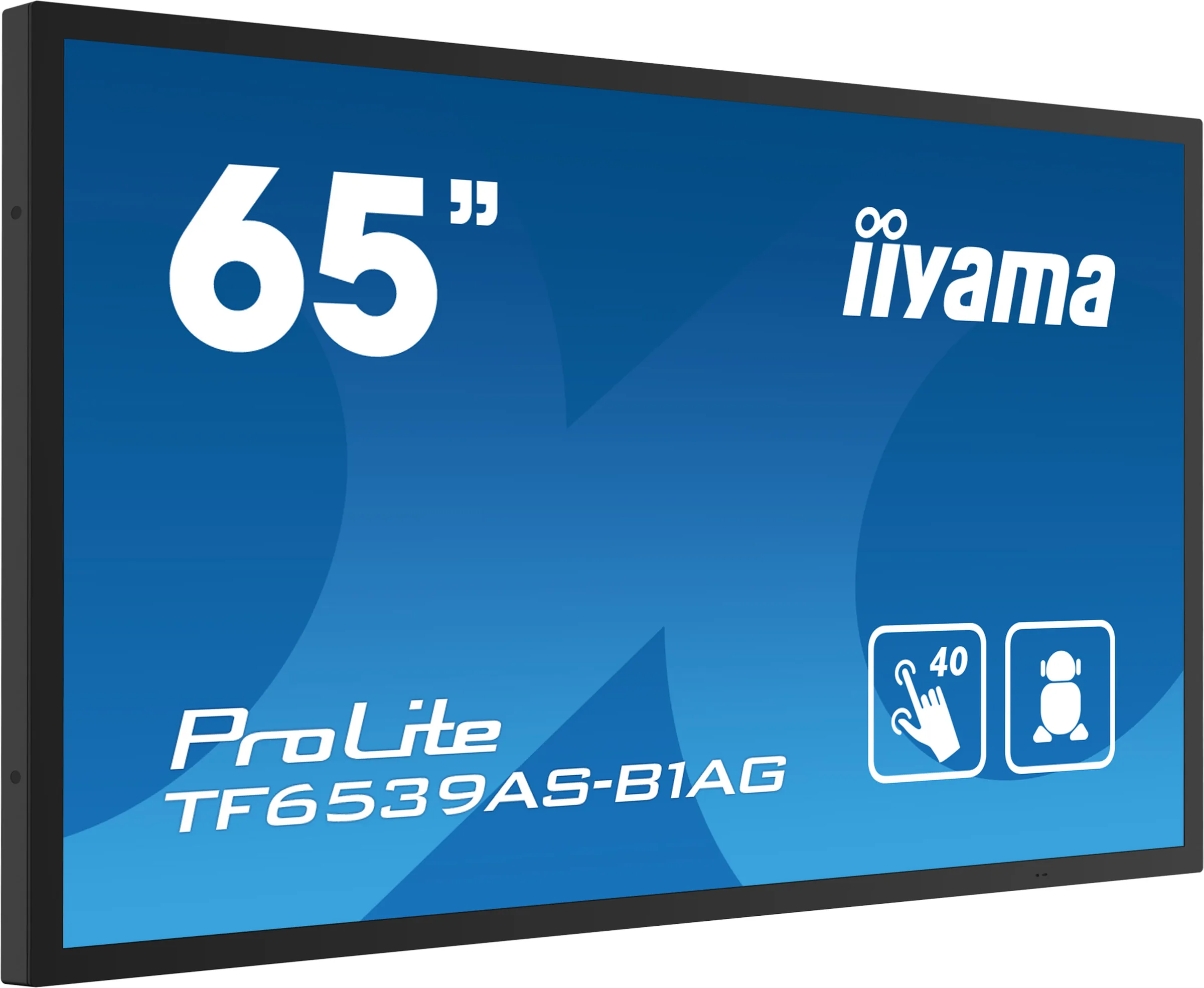 iiyama ProLite TF6539AS-B1AG - 65" Třída úhlopříčky (64.5" zobrazitelný) displej LCD s LED podsvícením - digital signage - s vestavěný mediální přehrávač a dotyková obrazovka (multi touch) - Android - 4K UHD (2160p) 3840 x 2160 - černá