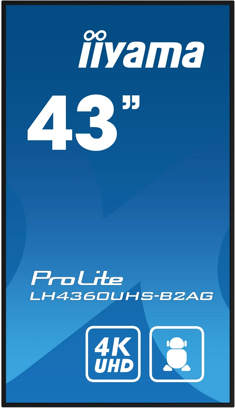 iiyama ProLite LH4360UHS-B2AG - 43" Třída úhlopříčky (42.5" zobrazitelný) displej LCD s LED podsvícením - digital signage - s vestavěný přehrávač médií SoC - Android - 4K UHD (2160p) 3840 x 2160 - Edge LED - černá