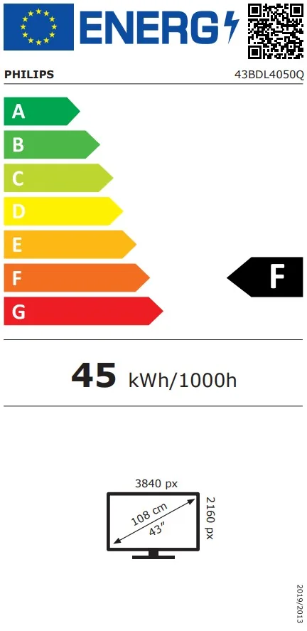 43" D-LED Philips 43BDL4050Q-UHD,500cd,AN,24/7