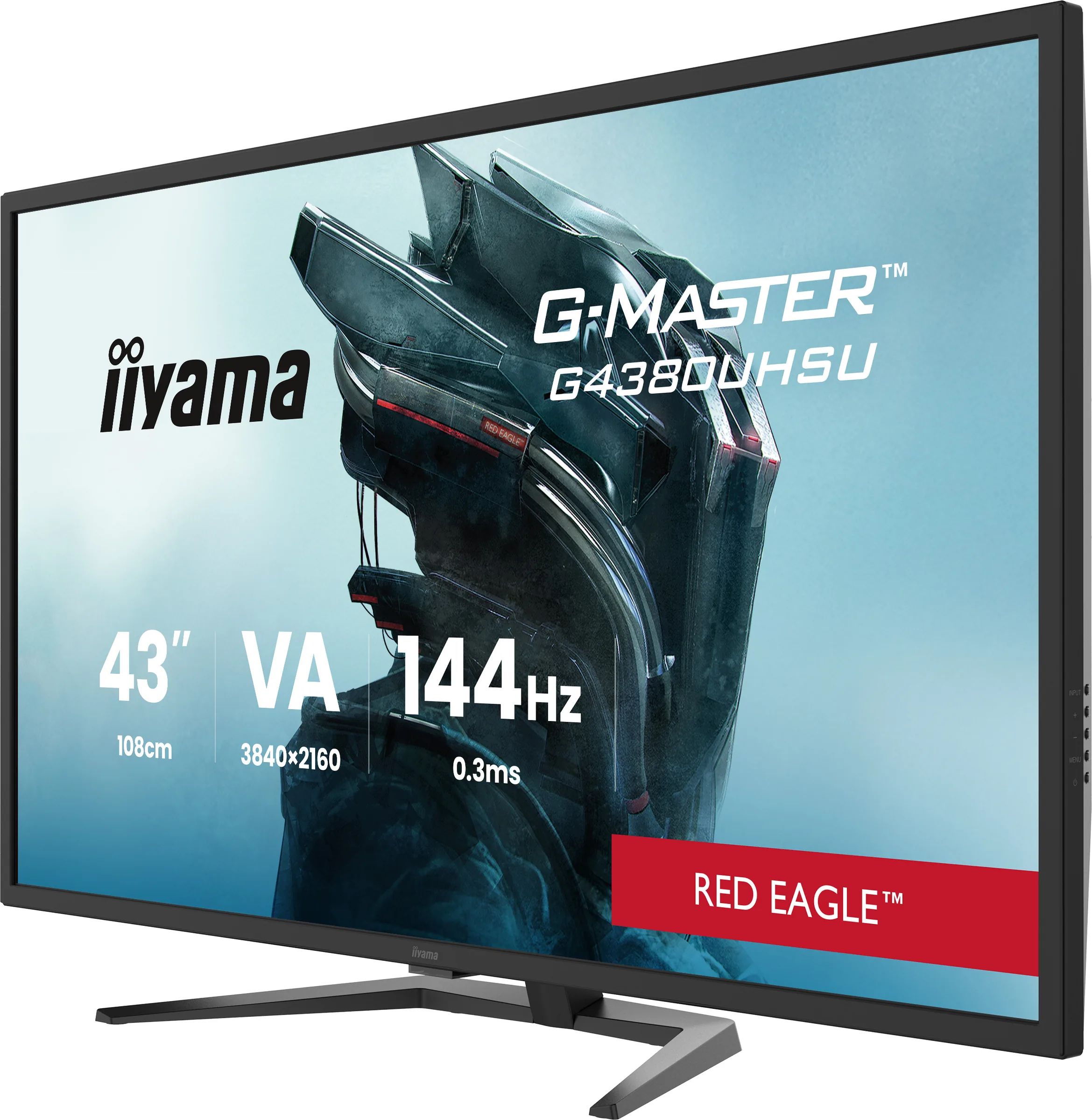 iiyama G-MASTER G4380UHSU-B2 - LED monitor - 43" (42.5" zobrazitelný) - 3840 x 2160 4K UHD (2160p) @ 144 Hz - VA - 550 cd/m? - 4000:1 - 0.4 ms - 2xHDMI, 2xDisplayPort - reproduktory - cerná, matná