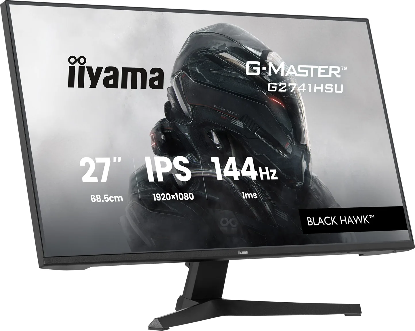 iiyama G-MASTER Black Hawk G2741HSU-B1 - LED monitor - hraní her - 27" - 1920 x 1080 Full HD (1080p) @ 144 Hz - IPS - 350 cd/m? - 1500:1 - 1 ms - HDMI, DisplayPort - reproduktory - cerná, matná