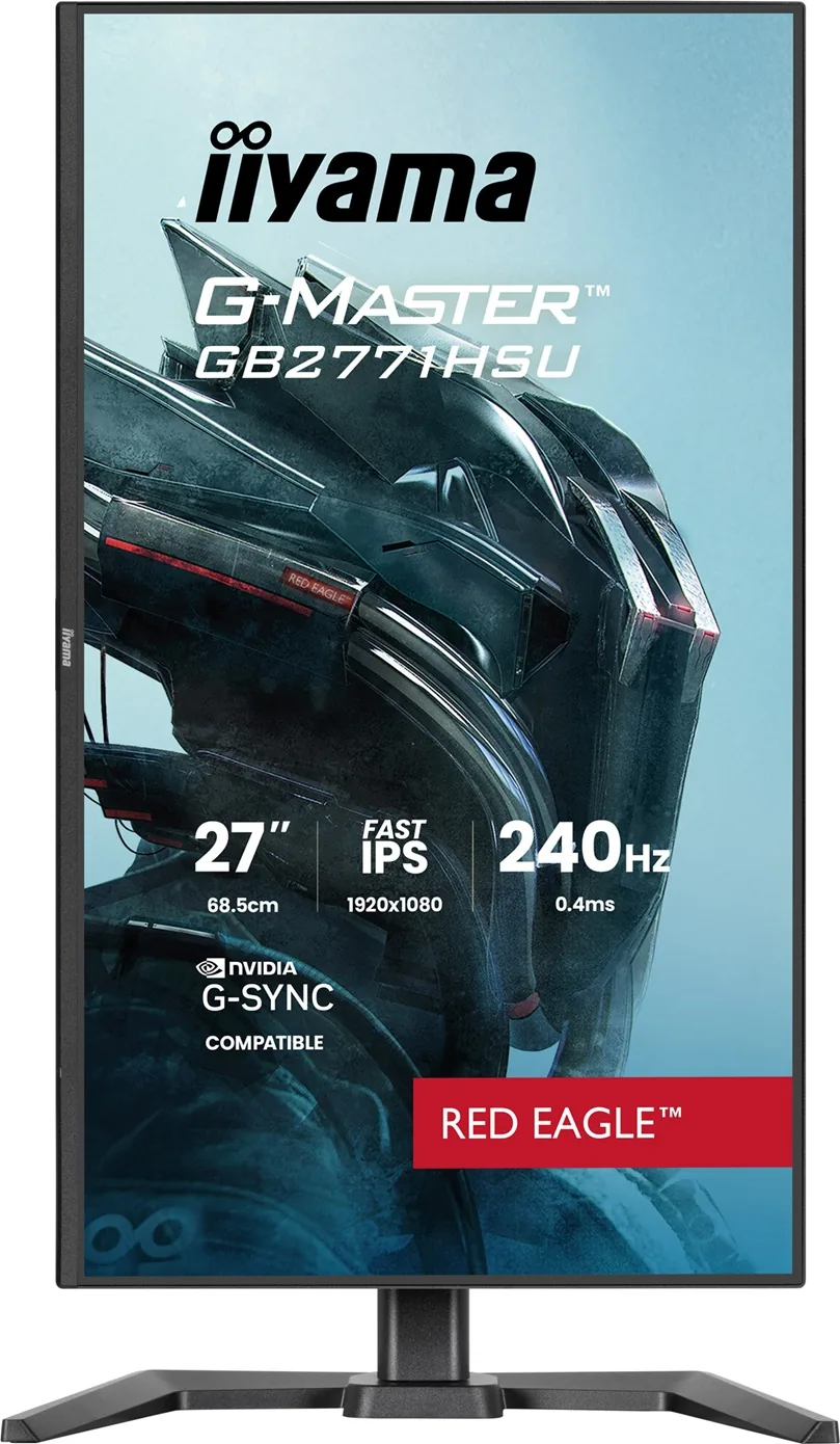 iiyama G-MASTER Red Eagle GB2771HSU-B1 - LED monitor - hraní her - 27" - 1920 x 1080 Full HD (1080p) @ 240 Hz - Fast IPS - 350 cd/m? - 1000:1 - 0.4 ms - HDMI, DisplayPort - reproduktory - cerná, matná