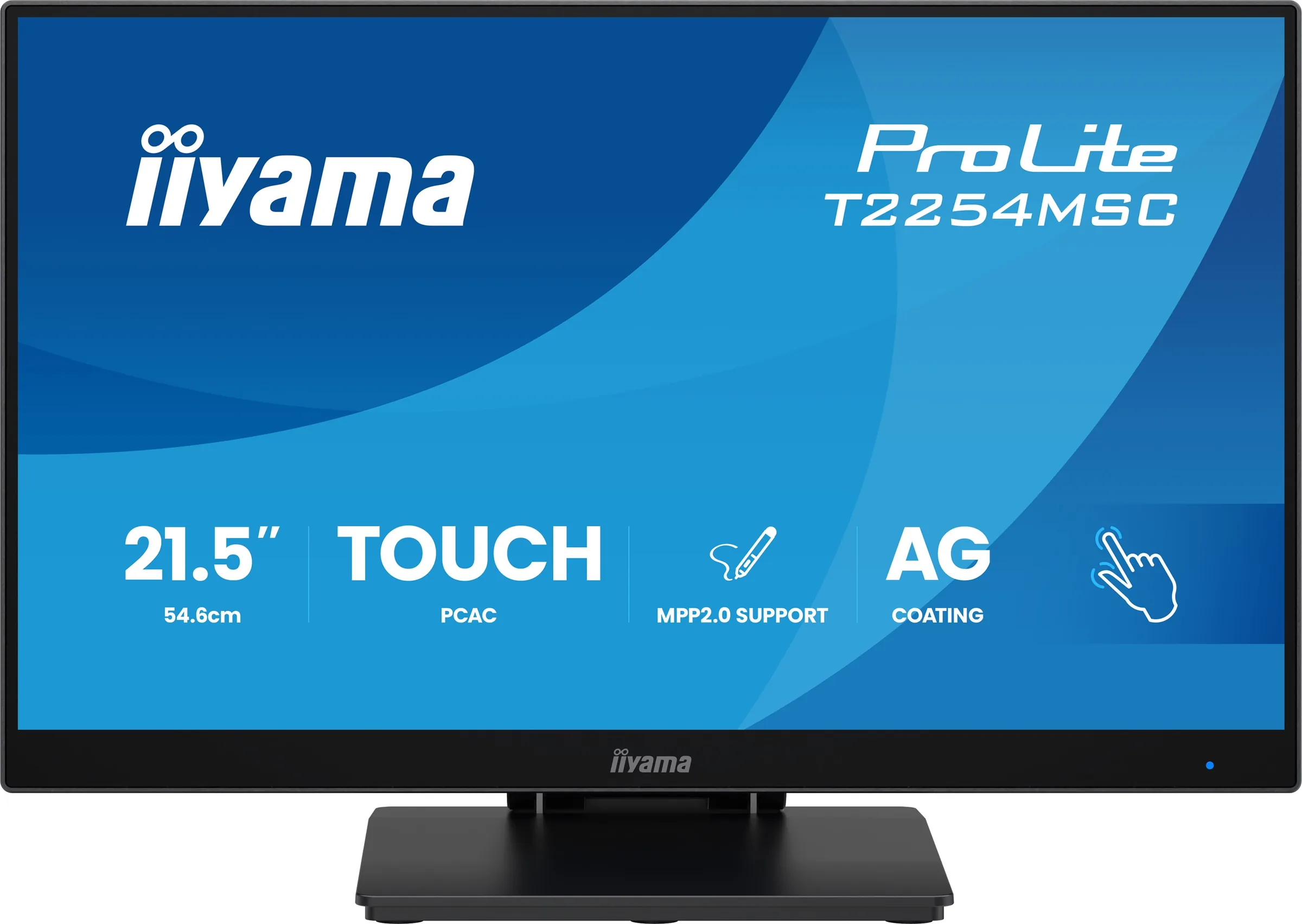 iiyama ProLite T2254MSC-B2AG - LED monitor - 21.5" (18.7" zobrazitelný) - dotykový displej - 1920 x 1080 Full HD (1080p) @ 100 Hz - IPS - 300 cd/m? - 1300:1 - 4 ms - HDMI, DisplayPort - reproduktory - cerná