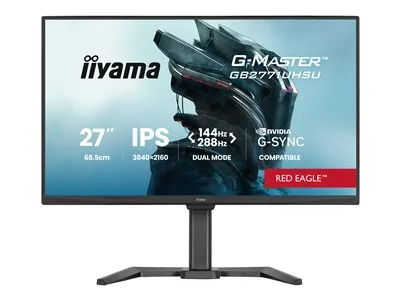 iiyama G-MASTER Red Eagle GB2771UHSU-B1 - LED monitor - hraní her - 27" - 3840 x 2160 4K @ 144 Hz - IPS - 450 cd/m? - 1500:1 - 0.8 ms - 2xHDMI, DisplayPort - reproduktory - cerná, matná