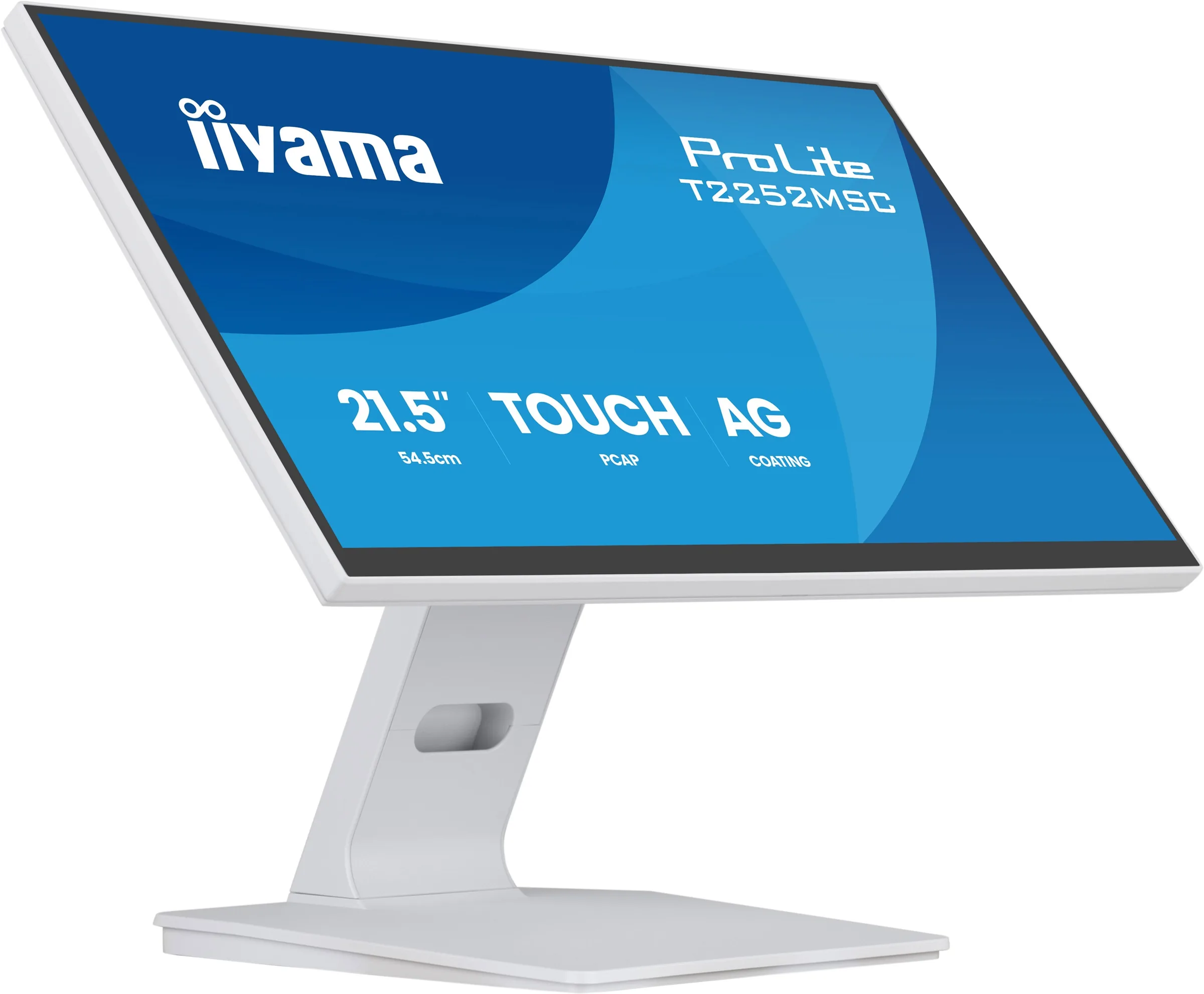 iiyama ProLite T2252MSC-W2AG - LED monitor - 21.5" (18.7" zobrazitelný) - dotykový displej - 1920 x 1080 Full HD (1080p) @ 100 Hz - IPS - 250 cd/m? - 1000:1 - 5 ms - HDMI, DisplayPort - reproduktory - bílá, matná