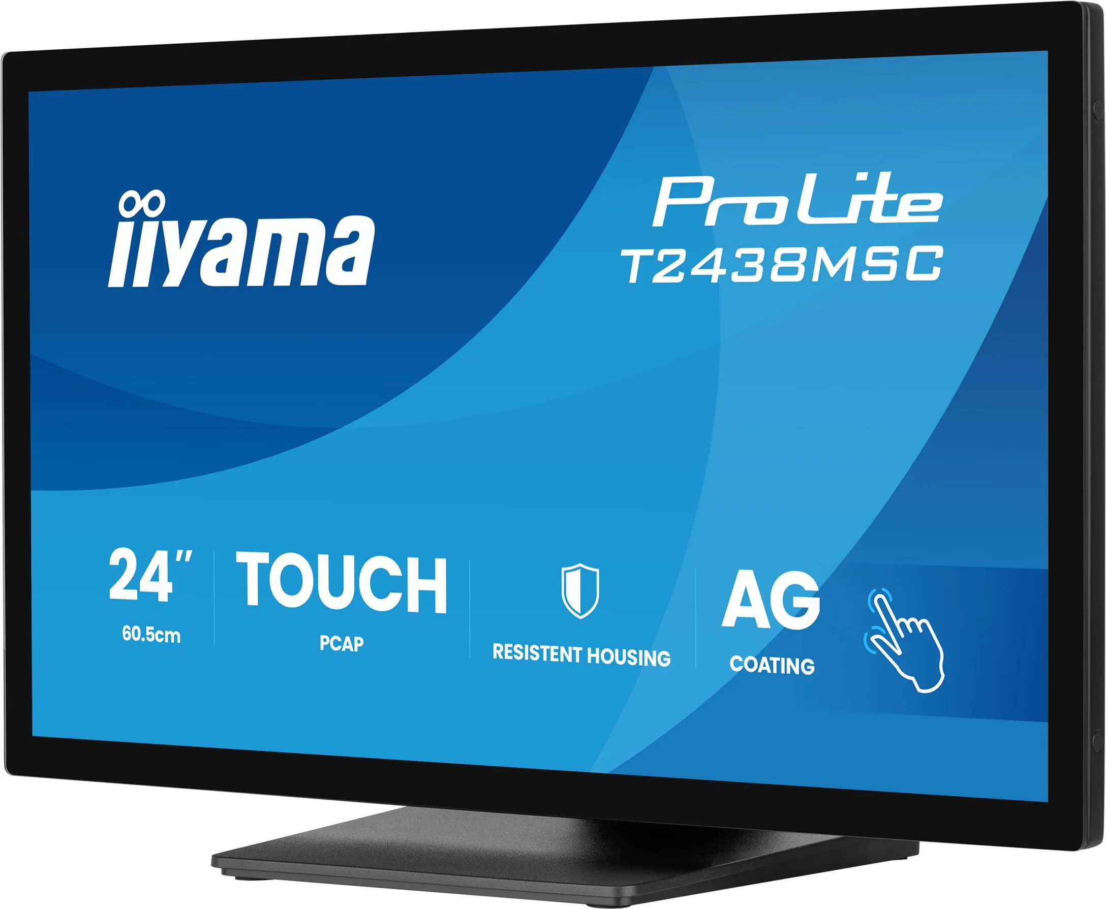 iiyama ProLite T2438MSC-B2 - LED monitor - 24" (23.8" zobrazitelný) - dotykový displej - 1920 x 1080 Full HD (1080p) @ 120 Hz - IPS - 600 cd/m? - 1300:1 - 5 ms - HDMI, DisplayPort - reproduktory - cerná, matná