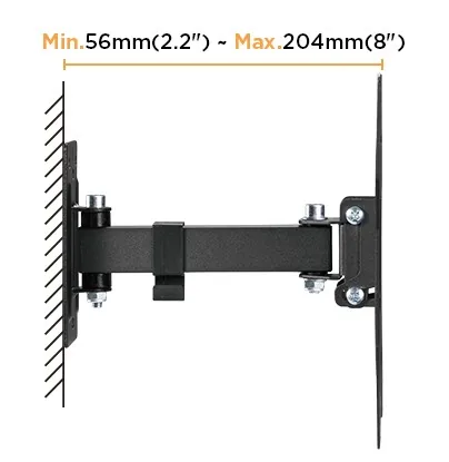 Výsuvný držák Brateck LPA68-221 pro TV 23"-43" 30kg polohovatelný nástěnný
