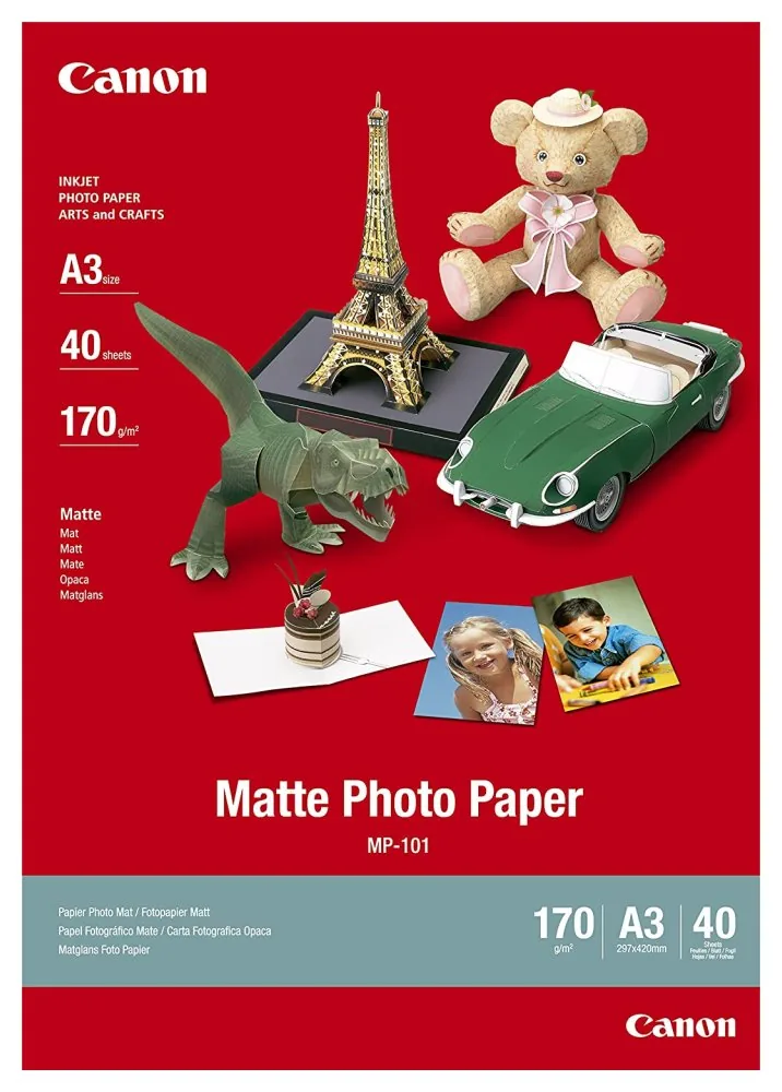 Canon MP-101 - A3 (297 x 420 mm) - 170 g/m? - 40 listy fotografický papír - pro i6500, 9100, 9950; PIXMA iX7000; S6300, 9000