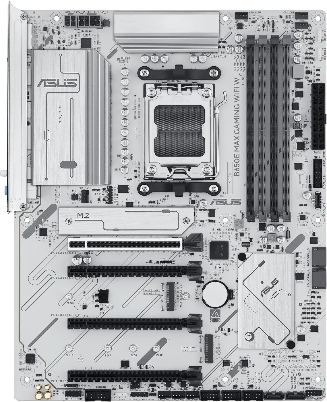 MB ASUS B650E Max Gaming WIFI W AM5 4xDDR5 M.2 W6E+BT5.3 HDMI DP ATX White