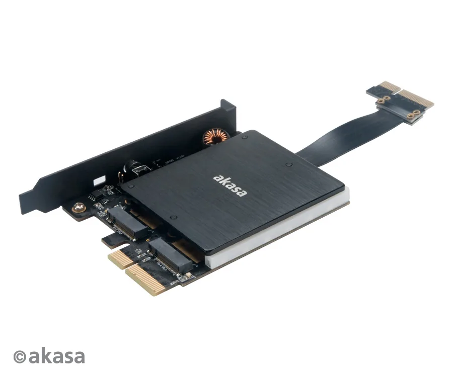 AKASA adaptér dual M.2 do PCIex s chladičem RGB