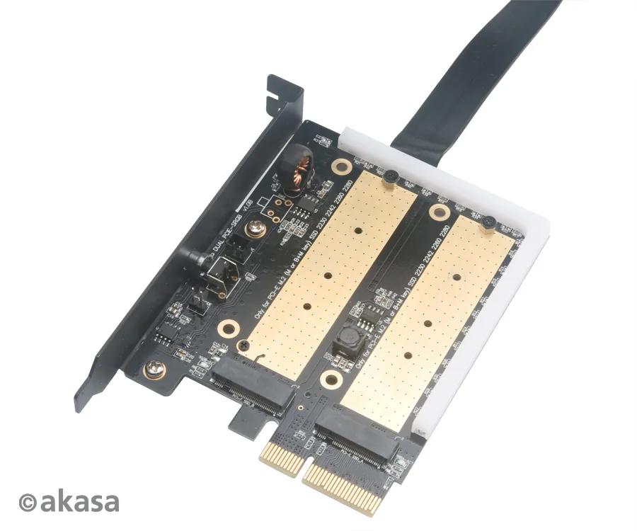 AKASA adaptér dual M.2 do PCIex s chladičem RGB