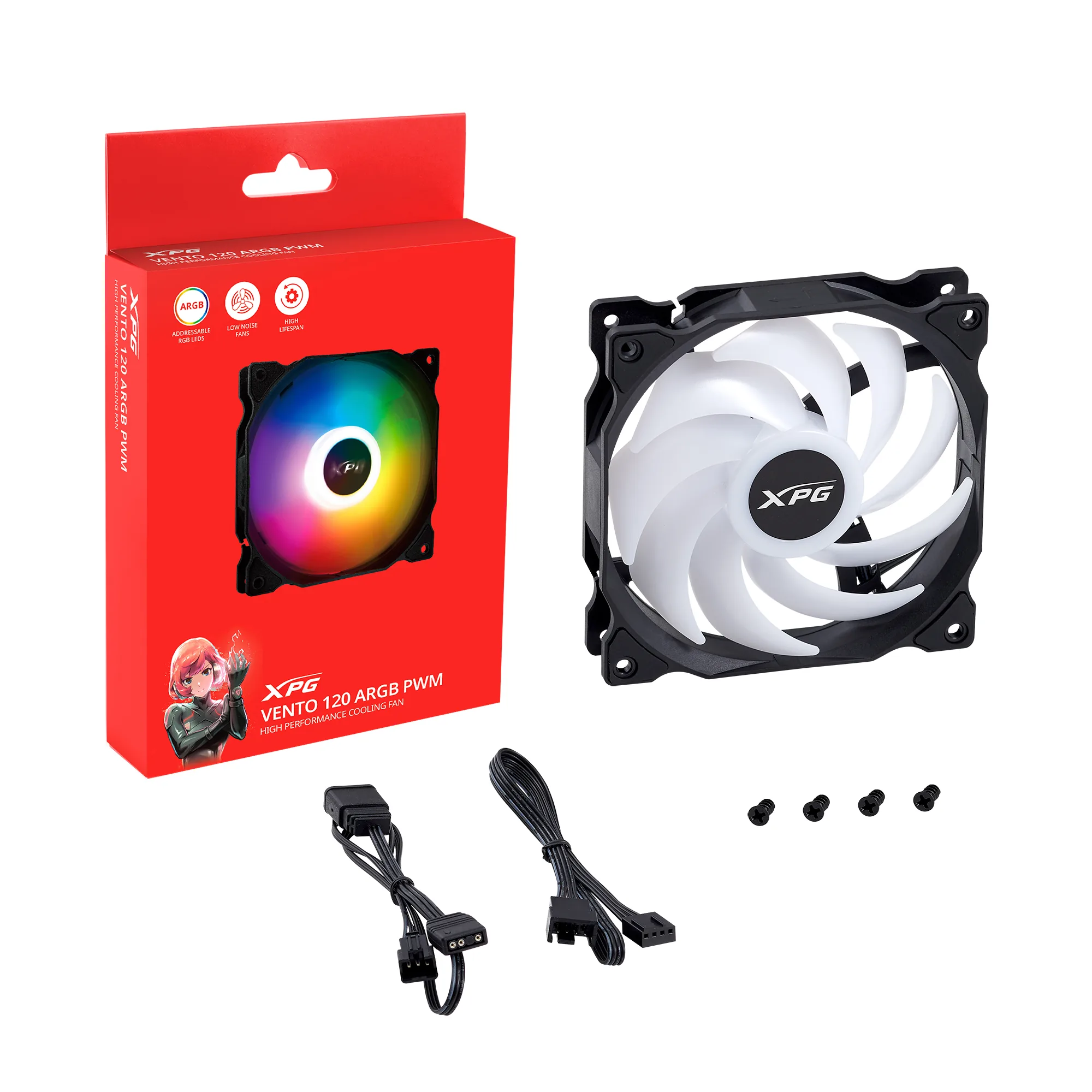 Adata XPG Vento 120mm fan ARGB černý PWM